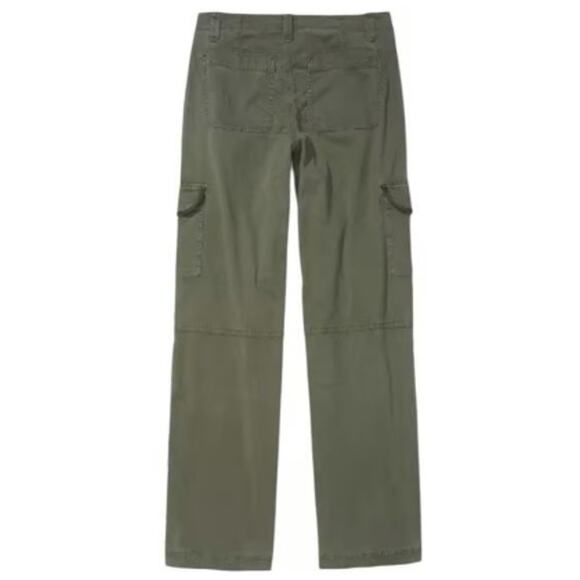 American‎ Eagle Stretch Super High-Rise Baggy Wide Leg Pants Olive Green Size 4 - Picture 4 of 12